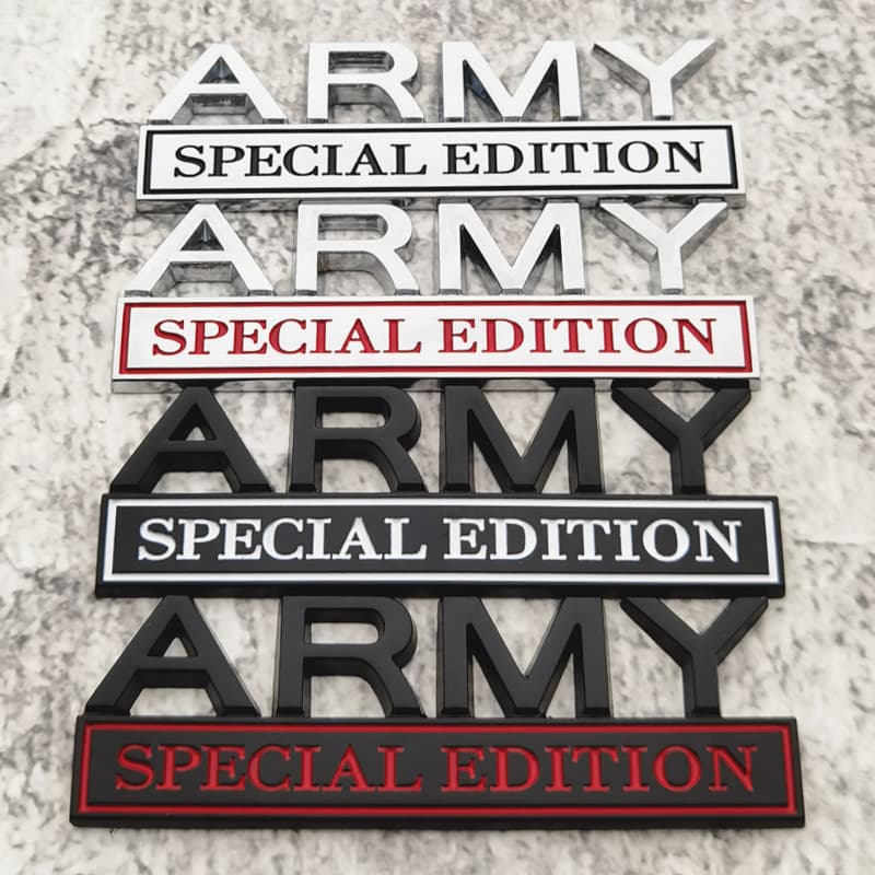 Cross-border Hot Selling Car Emblem Auto Modification Badge ARMY Fender Badge Metal EDITION Body Sticker Rear Emblem