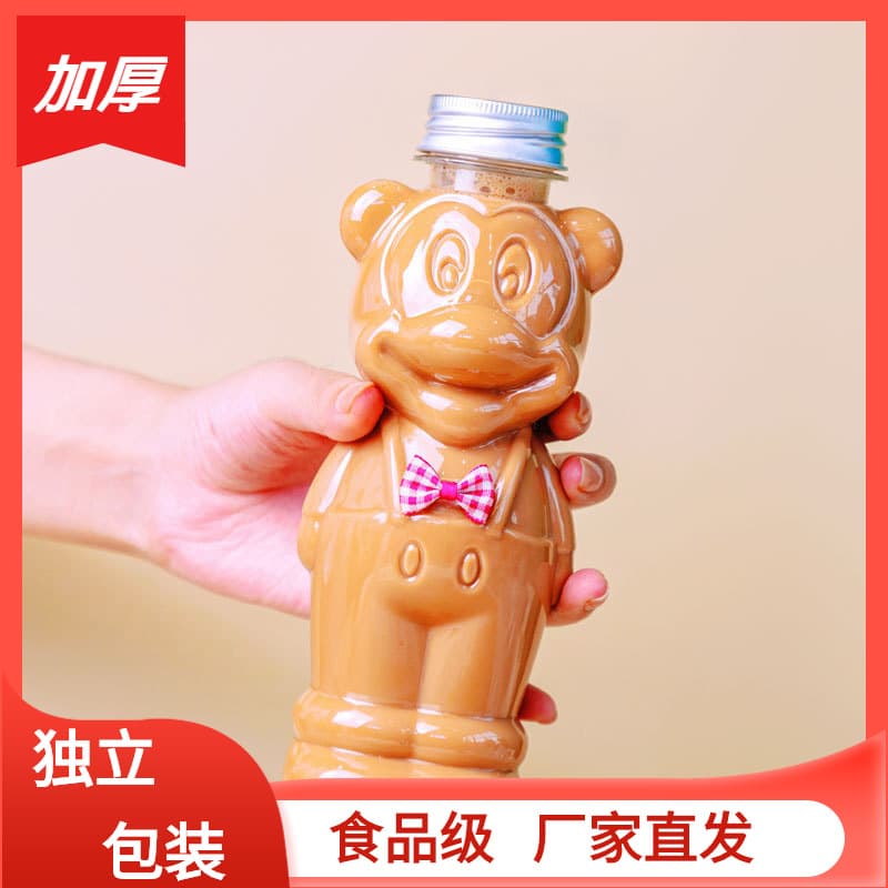 Thickened 400ml plastic bottle cartoon creative beverage bottle children's Mickey Mouse cute yogurt bottle pearl milk tea bottle