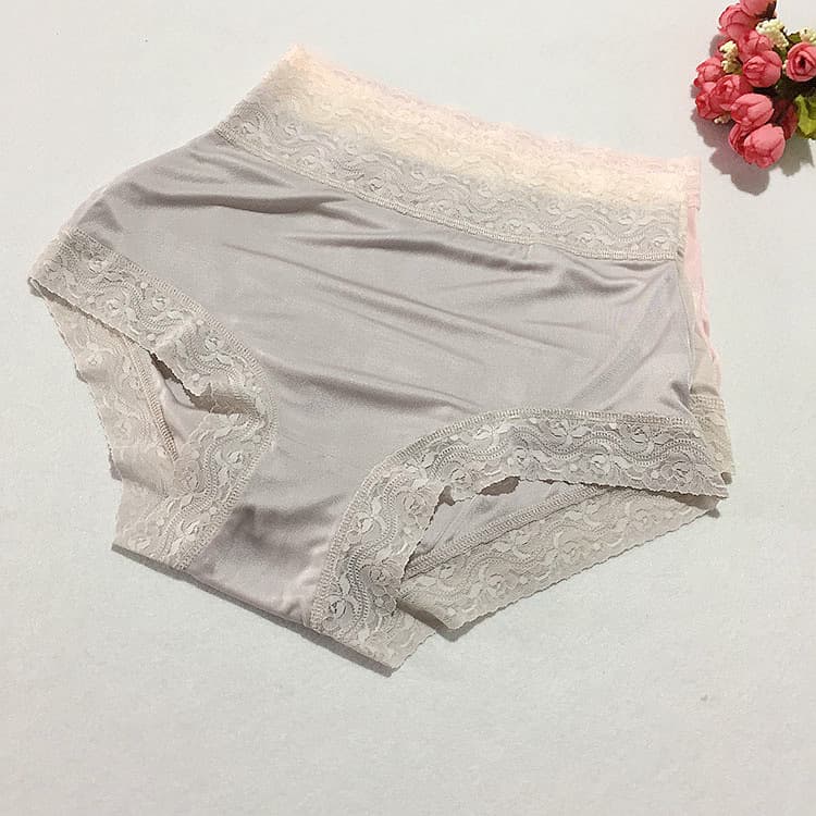 Export High-Grade Mulberry Silk Underwear Women's Lace Sheath Seamless Mulberry Silk Plus Size Boxers Breathable and Comfortable