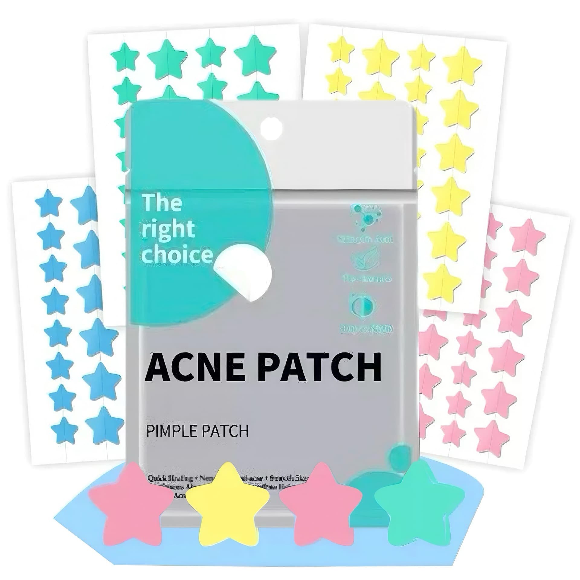 Genuine Hydrocolloid Star Acne Patches 40 Count, Invisible Blemish Patches, Cute Pimple Patches, Hydrocolloid Acne Patches for Absorbing Pus
