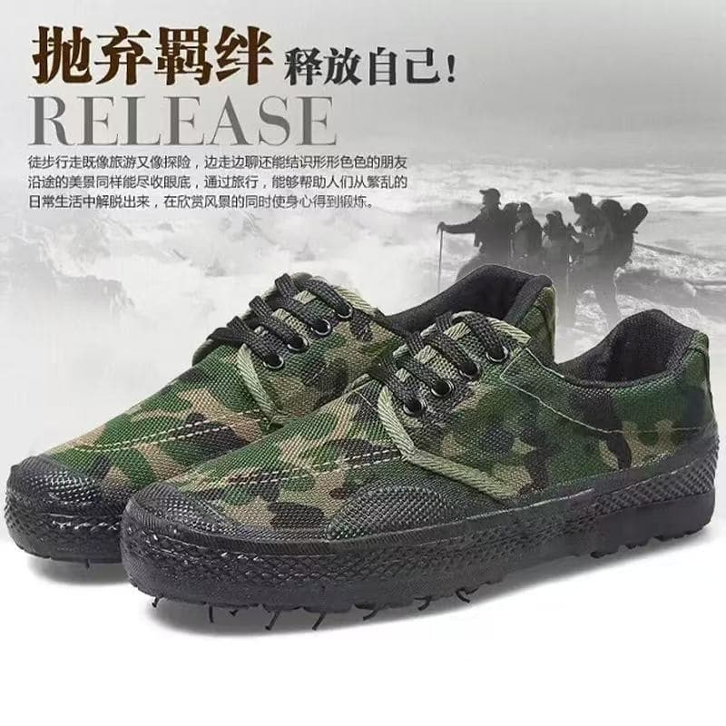 Military Training Canvas Shoes for Students, Durable Breathable Slip-Resistant Work Safety Rubber Shoes Wholesale