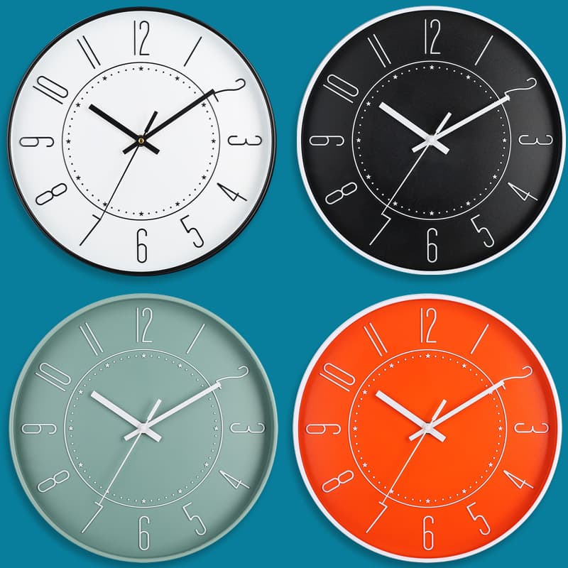 [12-Inch 30CM] Silent Wall Clock, Creative Fashion Home Living Room 3D Numerals Minimalist Wholesale Timepiece