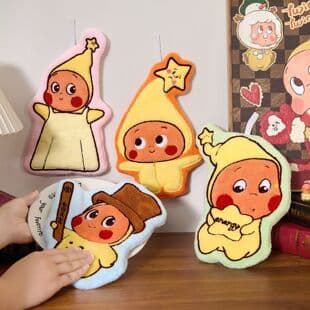 New Cartoon Star Person Hanging Double-Layer Thickened Bathroom Towel, Coral Fleece Kitchen Children's Hand Towel