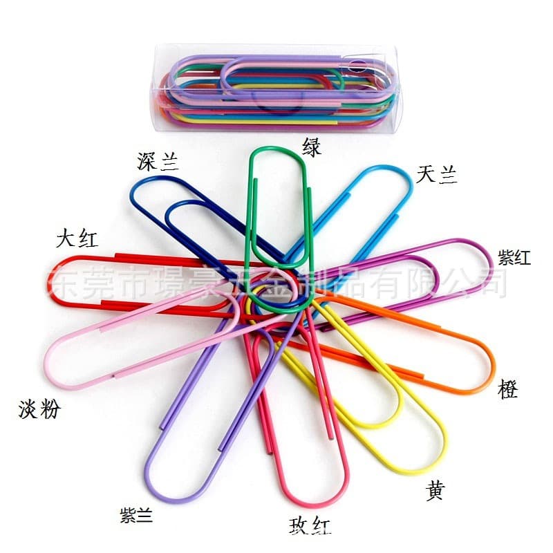 100mm large plastic coated color bookmark paper clip paper clip 4-word clip paper clip cross-border ready stock 17 colors