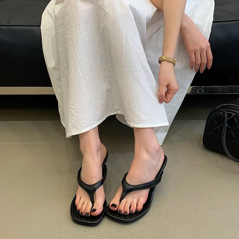 Stunning Wedge Heel Toe-Post Sandals for Women Summer New Fairy Style High-Heel Slippers