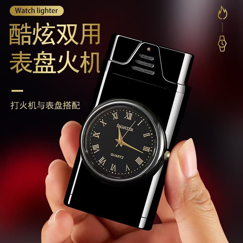 Creative Influencer Business Watch Blue Flame Direct Jet Lighter Fashion Men's Gift Hot-Selling Cross-Border Wholesale