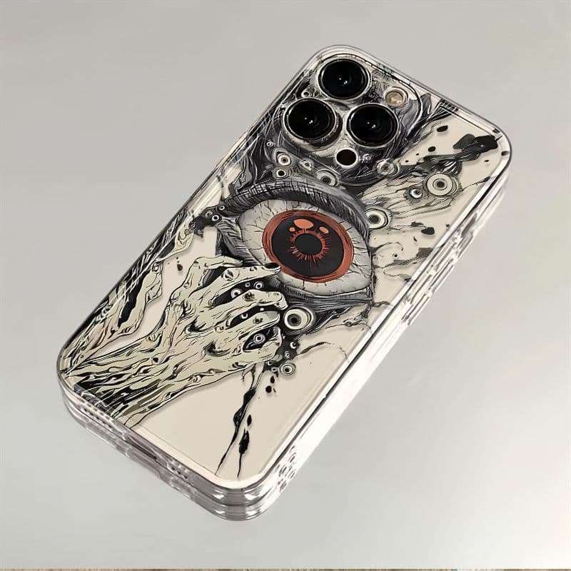 Cthulhu Eye Soft Case Compatible with iPhone 17 16 Pro Max, Fine Hole Design for 13 14 15 Cartoon