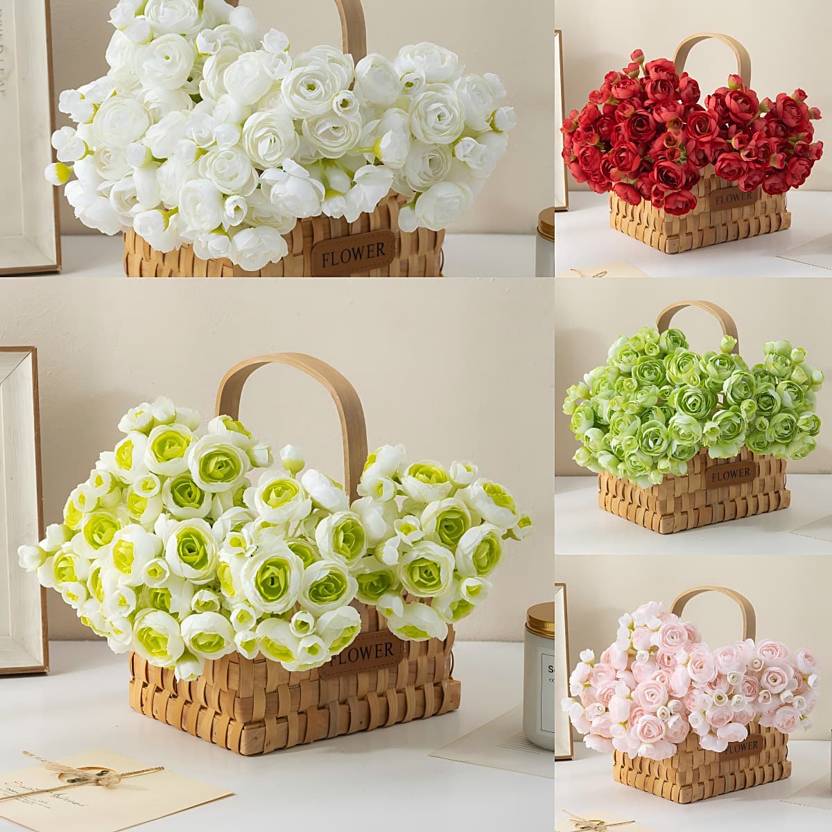 Artificial Mini Dew Lotus Bouquet Small Tea Rose Decorative Flowers for Bridal Bouquet Home Decoration Fake Flowers