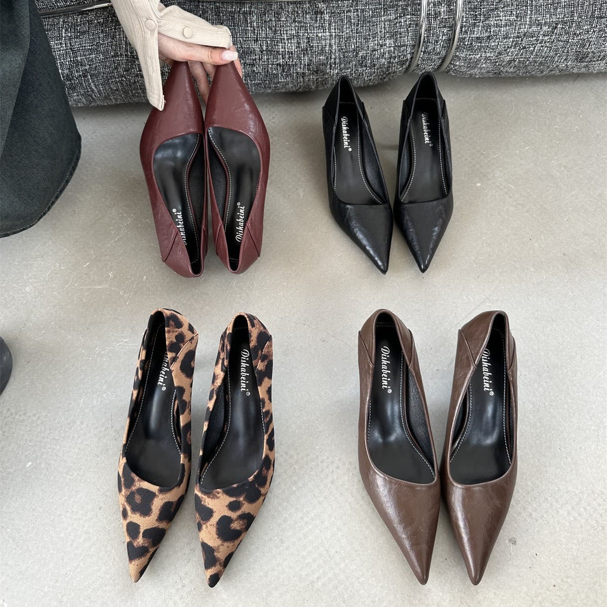 Black High Heels 3cm Soft Leather Soft Sole Work Shoes for Women, Comfortable for Long Standing, Interview Office Kitten Heels