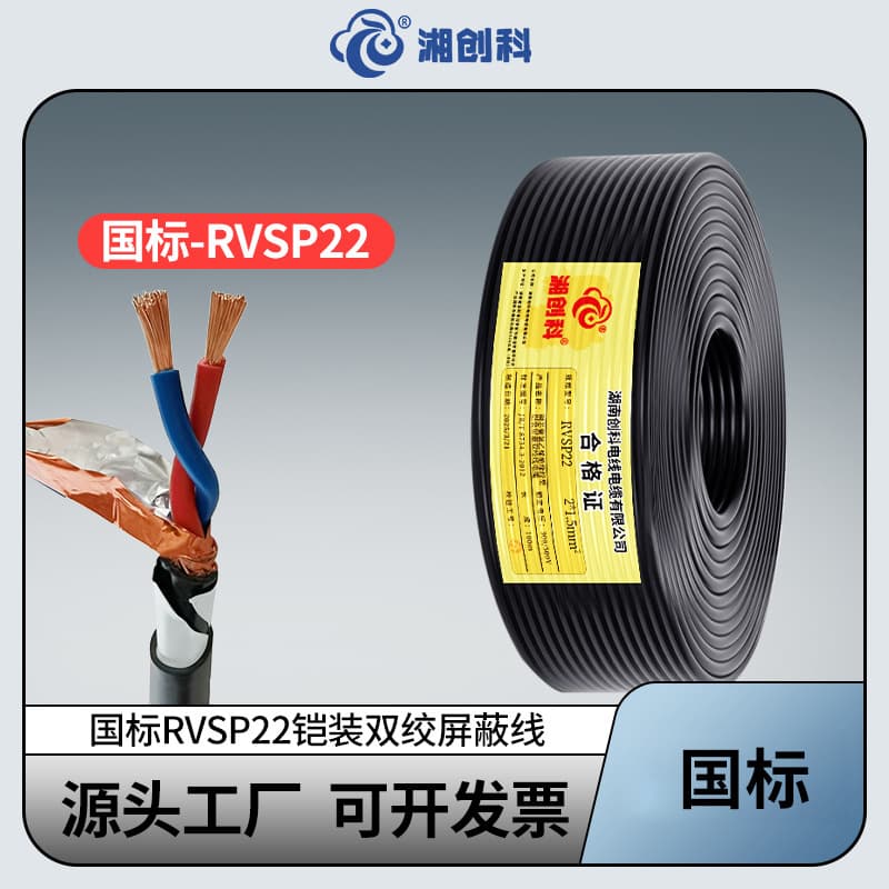 National Standard Armored Twisted Pair Shielded Wire RVSP22 Buried RS-485 Communication Cable ASP-120Ω Wire 2 4 6 8 Core