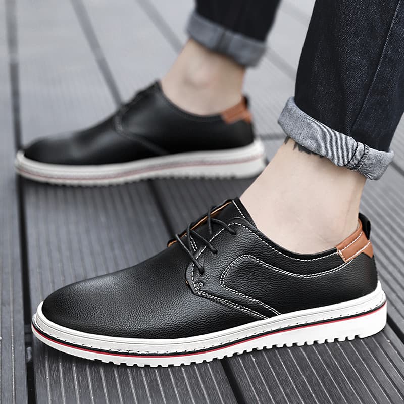 Wish Long-Term Stock Cross-Border Men's Casual Leather Shoes 8111 Versatile Size 47 48 Large Size