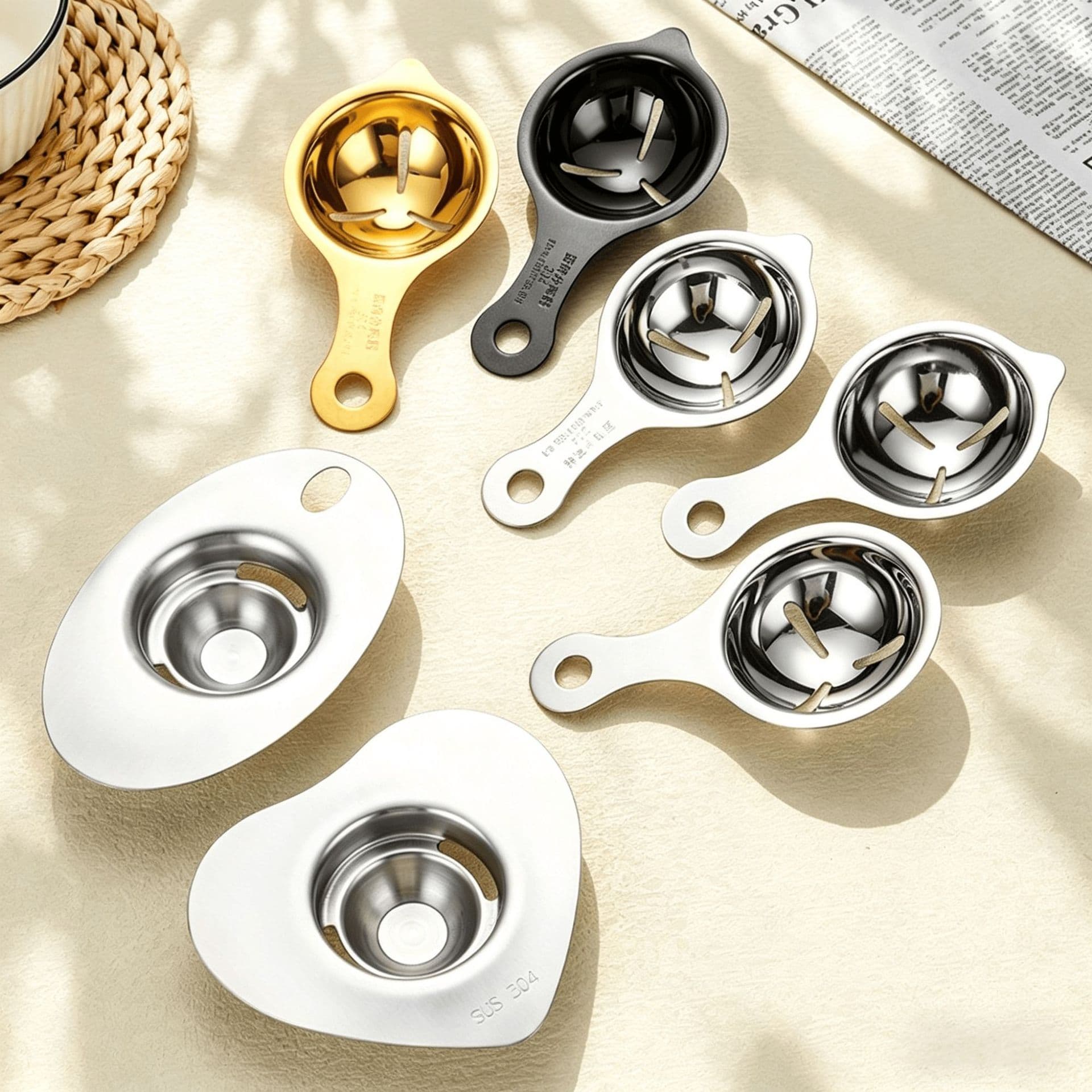 304 Stainless Steel Egg White Separator Wholesale Kitchen Baking Baby Food Tools Separating Egg Liquid Filter