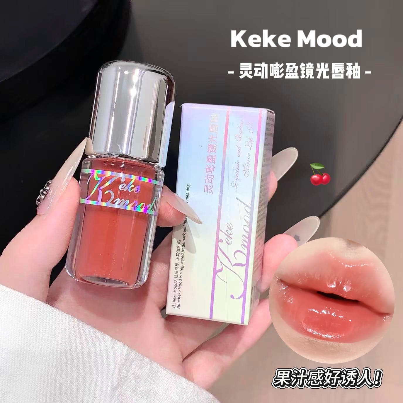 KEKEMOOD Smart and Bright Mirror Lip Glaze Light and Translucent Bop Lip Gloss Moisturizing Mirror Watery Glass Lips