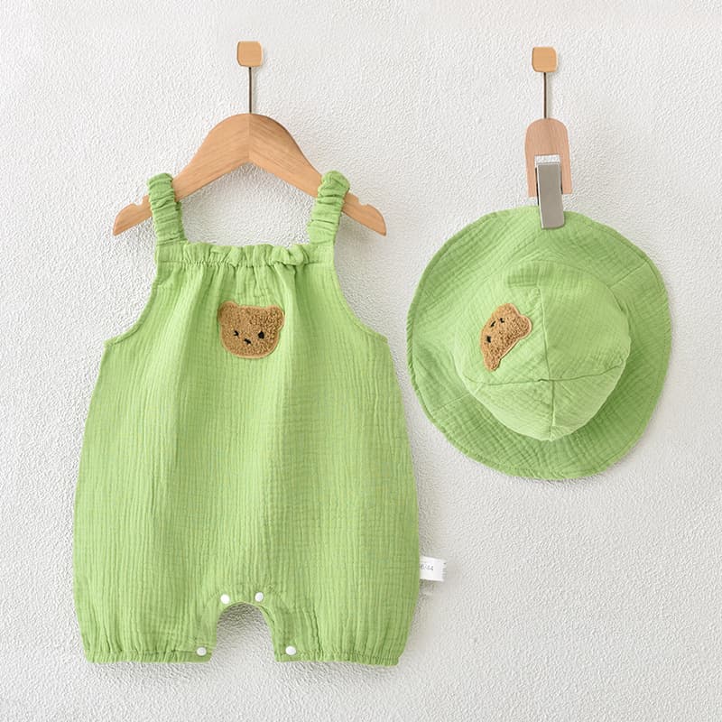 Baby jumpsuit pure cotton gauze summer thin romper baby clothes breathable suit newborn suspender pajamas
