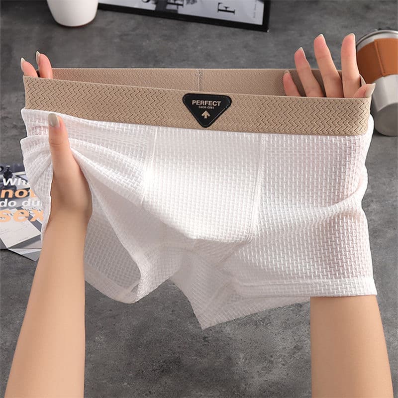 Men's Underwear Men's Ice Silk Thin Breathable Summer Trendy Personality 2025 New Style Antibacterial Crotch Boxer Briefs