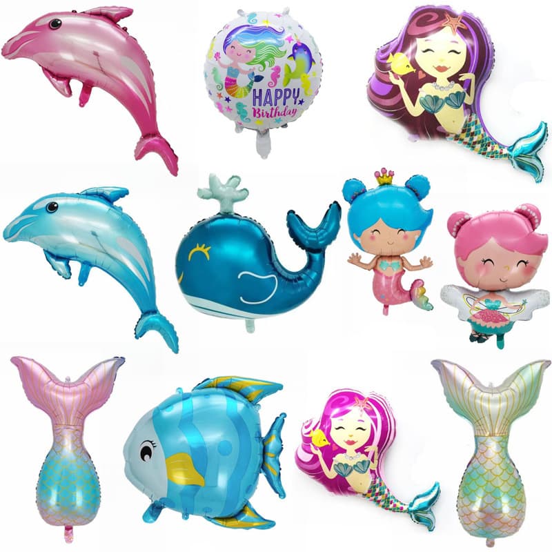 New Large Mermaid Aluminum Foil Balloon, Colorful Mermaid Birthday Party Decoration Balloon, Helium Balloon Wholesale