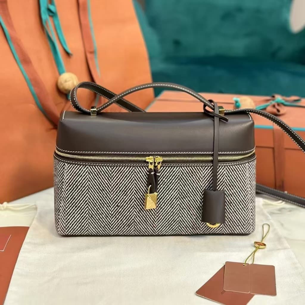 Fashionable LP27 Lunchbox Bag Women's Crossbody Underarm Bag Stylish Single Shoulder Bag Retro European And American Style Medium Size