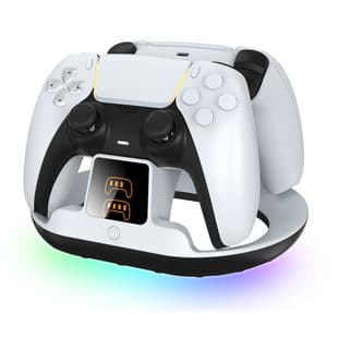New PS5 Controller Fast Dual Charger with Floating Stand and Battery Level Display for PS5 Game Controller