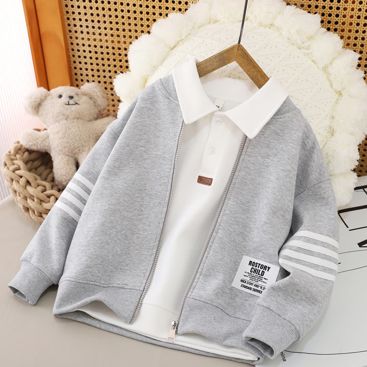 Kids' Outerwear Boys' Baseball Jacket Girls' Spring Jacket Top Teenagers' Sports Jacket for Spring and Autumn