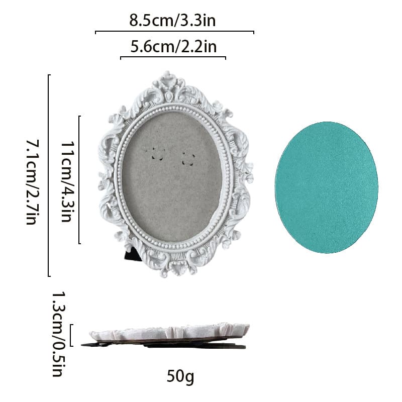 Cross-border Drop Shipping DIY Mini Baroque Decorative Resin Photo Frame Stand Vintage Photo Frame