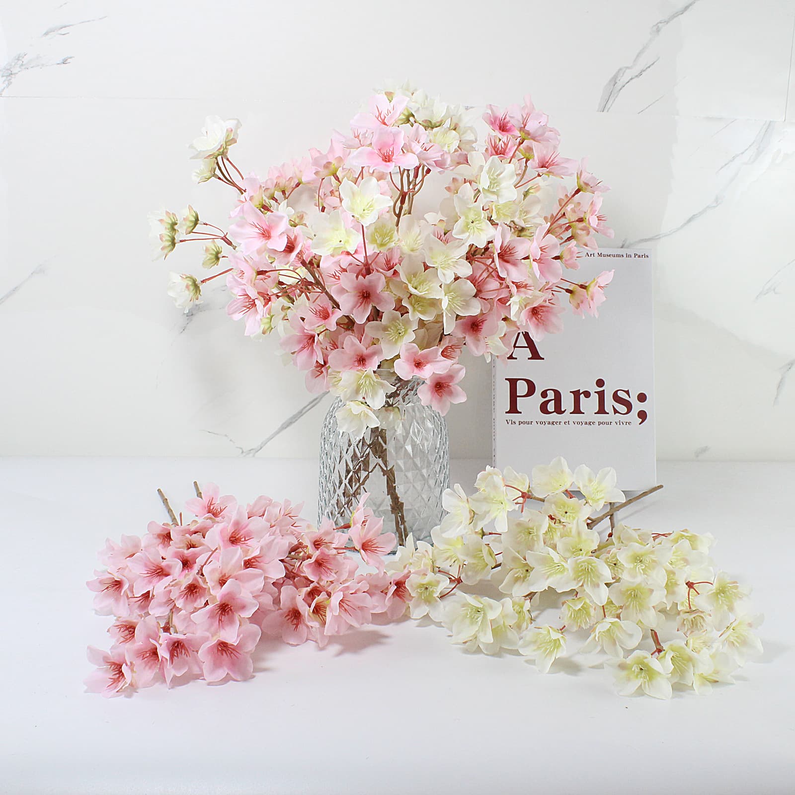 Artificial Peach Blossom Branch Silk Fabric Fake Peach Blossom Tree Decoration Flower Home Decoration Ornament Artificial Peach Blossom Tree
