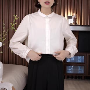 Classic Cross-Border White Long-Sleeve Shirt, High-Quality Fabric, Simple and Elegant Blouse for Women, Premium Office Style