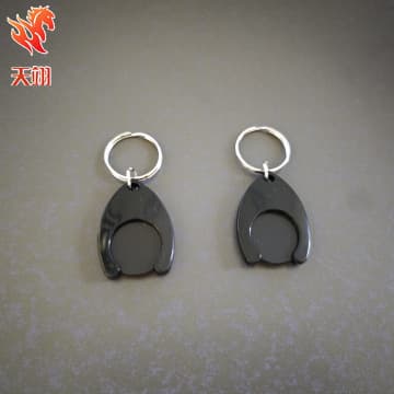 Professional supplier of supermarket shopping cart token keychains, foreign trade keychains, welcome to inquire, plastic token keychain factory