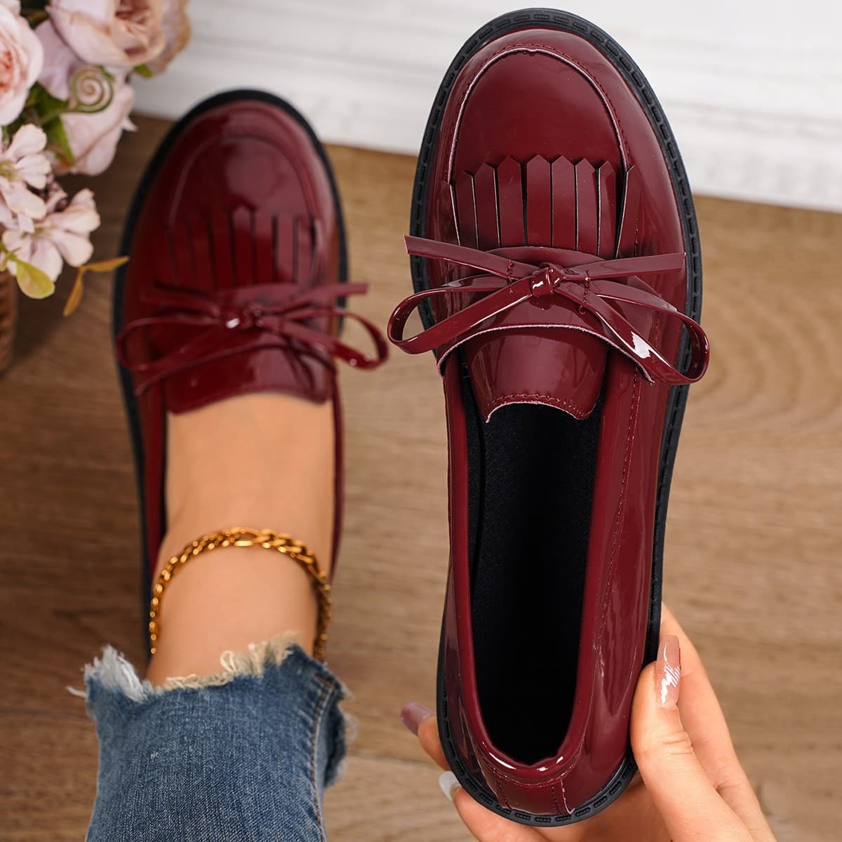 2025 Spring Autumn New Style French Leather Shoes British Style Flat Shoes Single Shoes Women's Shoes Export Large Size Loafers Women