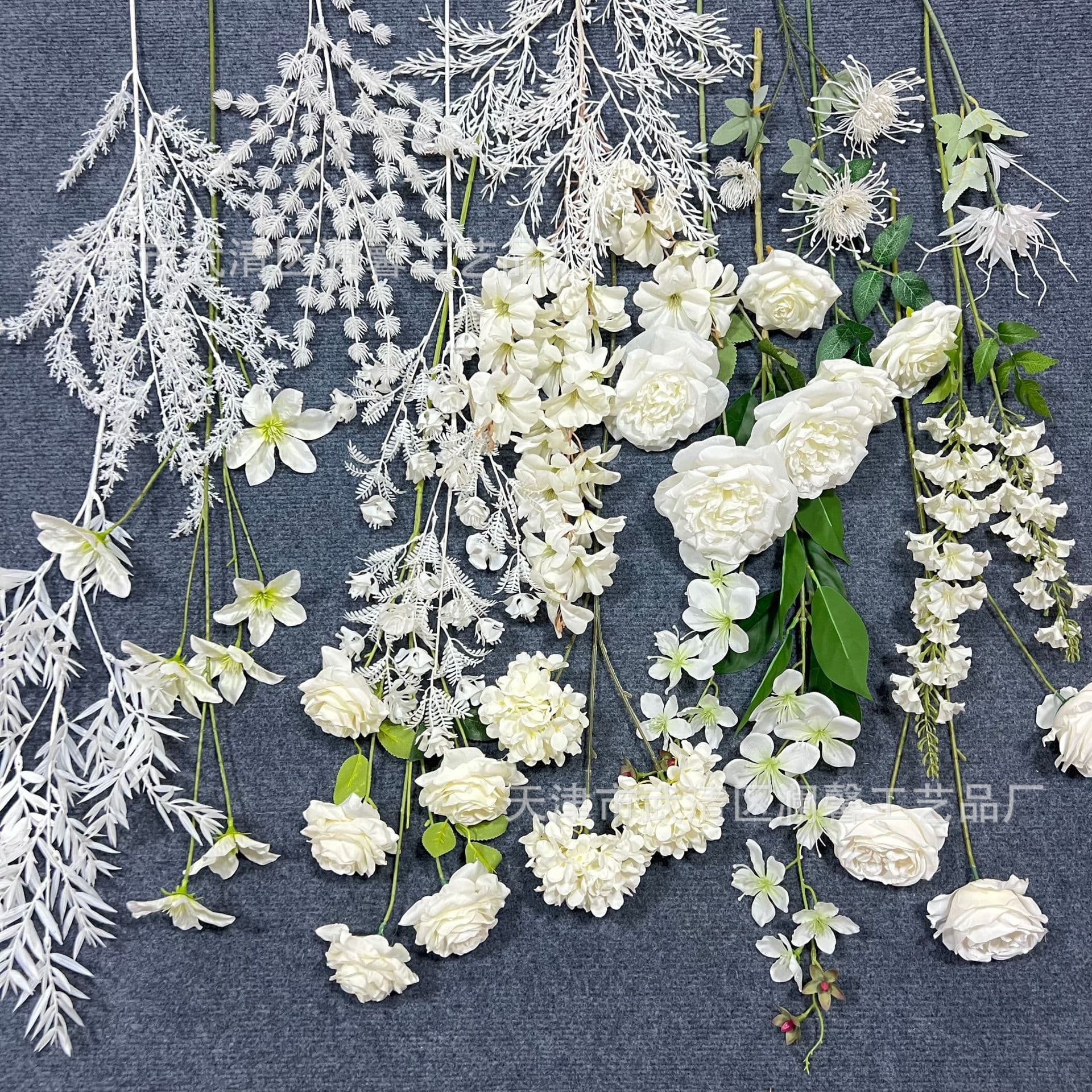 Wedding White Series Artificial Flowers Wedding Hall Flower Row Ceiling Decoration Home Hotel Scene Silk Cloth Flowers Plastic Flowers