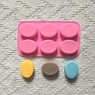 6-Cavity Oval Shape Soap Silicone Mold for Handmade Soap Scented Candle Mold 717