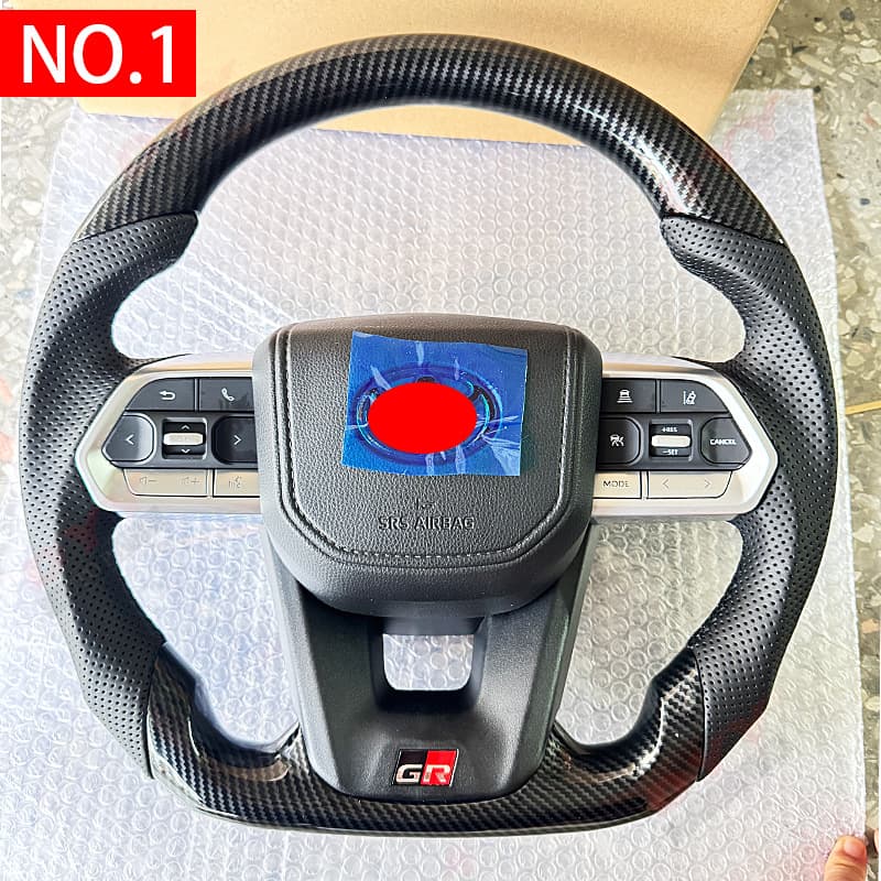 Carbon Fiber Pattern Steering Wheel for LC Alphard 80 Series, Hilux, Land Cruiser, Crown RAV4