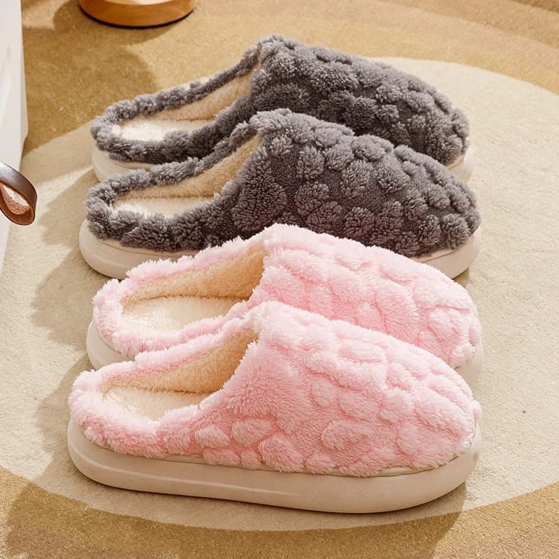 2024 Cotton Slippers for Women Indoor Warm Plush Home Winter Anti-Slip New Cotton Slippers for Men Household