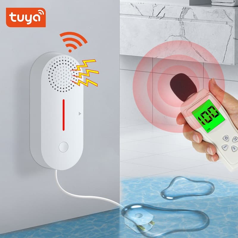 Tuya Smart WiFi Water Immersion Sensor Water Level Detector Smart Home Water Leak Alarm with Buzzer