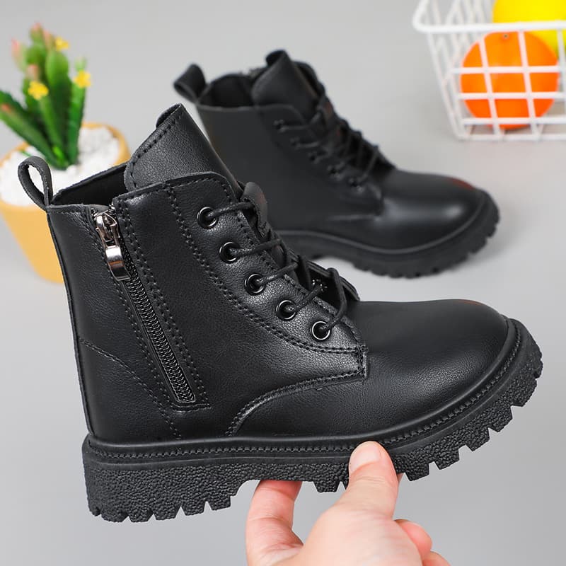 Martin Boots 2024 Autumn Winter New Children's Short Boots Girls Boots British Style Boots Fleece Lined Kids Shoes