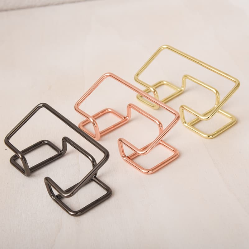 Cross-Border Wrought Iron Linear Metal Business Card Holder Desktop Storage Card Box Wrought Iron Display Stand High-End Business Card Holder