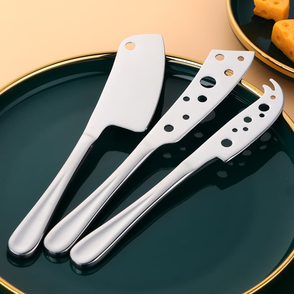 Bestar Stainless Steel Cheese Three-Piece Set Creative Cheese Knife with Holes Butter Knife Kitchen Tool