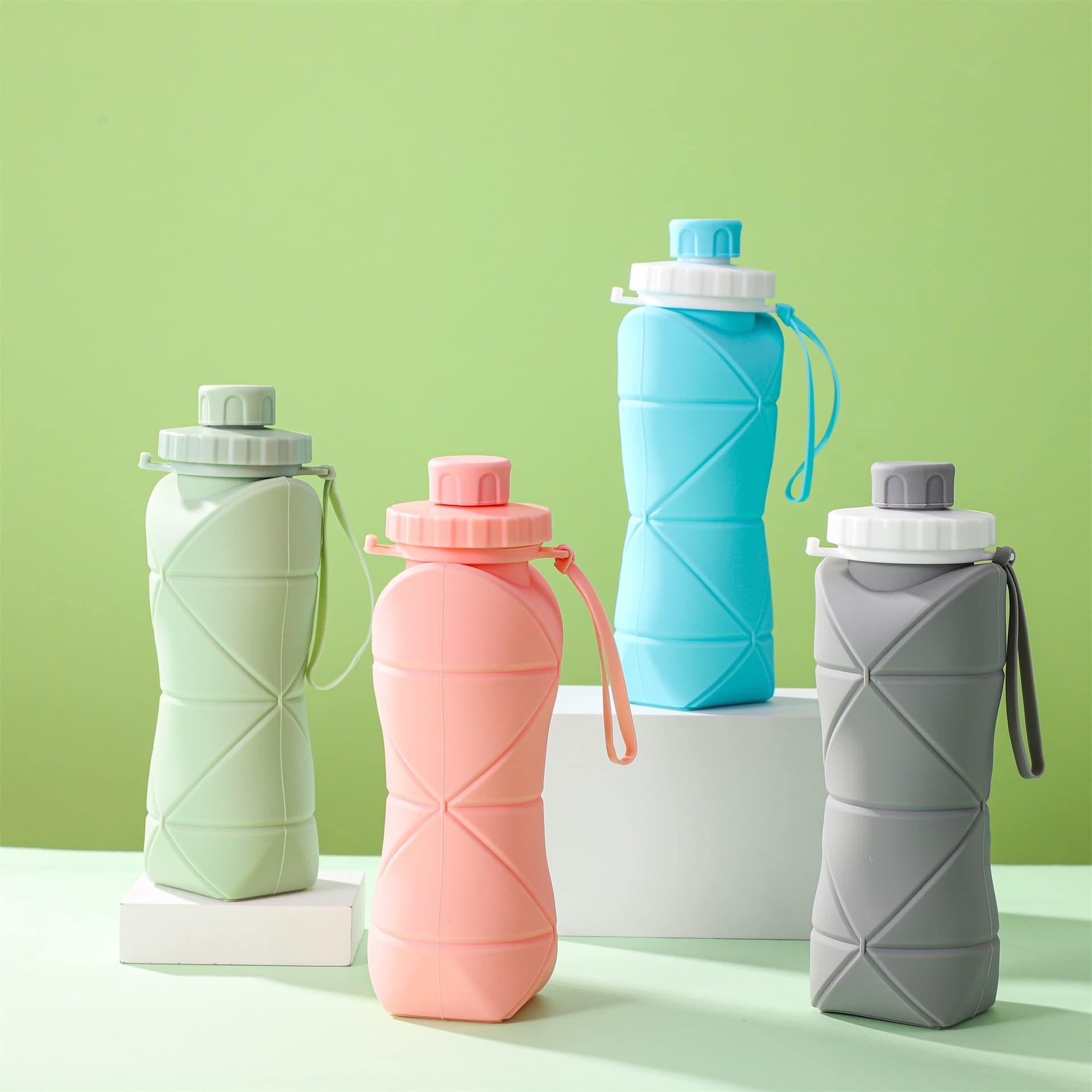 Cross-border Silicone Water Cup Foldable Large Capacity Portable Outdoor Sports Water Bottle Retractable Cup Travel Storage Cup
