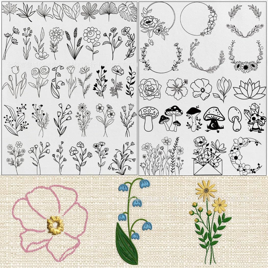 2 Hand-Embroidered Self-Adhesive Stickers Backing Embroidery Water-Soluble Stabilizer Non-Woven Fabric Pattern for Shirts, Bags