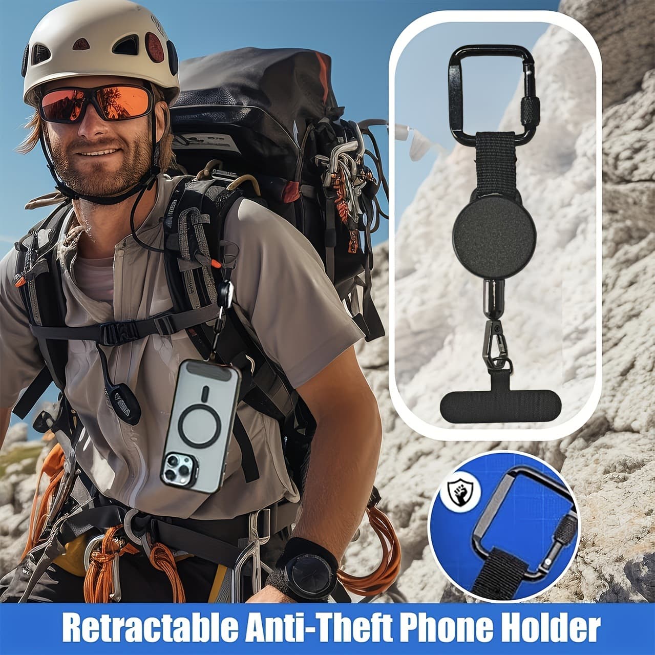 Cross-border popular Retractable Anti-Theft Phone Holder retractable anti-theft easy-pull buckle