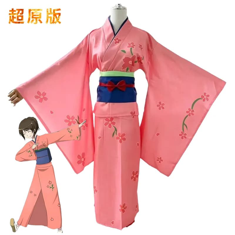 Ultra-original Gintama Shimura Miaomiao pink kimono ancient style cosplay anime character costume