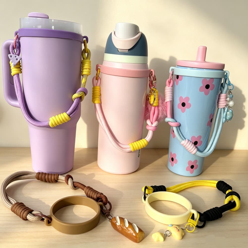 Suitable for Stanley thermos cup lanyard Owala water cup portable rope coffee cup kettle handle cup rope cup cover