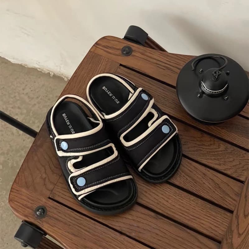 2026 Summer New Korean Style Boys' Shoes Trendy Non-slip Soft Sole Leather Sports Sandals Children's Student Beach Shoes