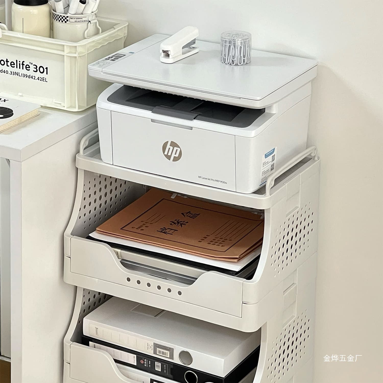 Office Printer Storage Shelf Floor-standing Small Trolley File Storage Rack Under-Desk Multi-tier Portable Storage Unit