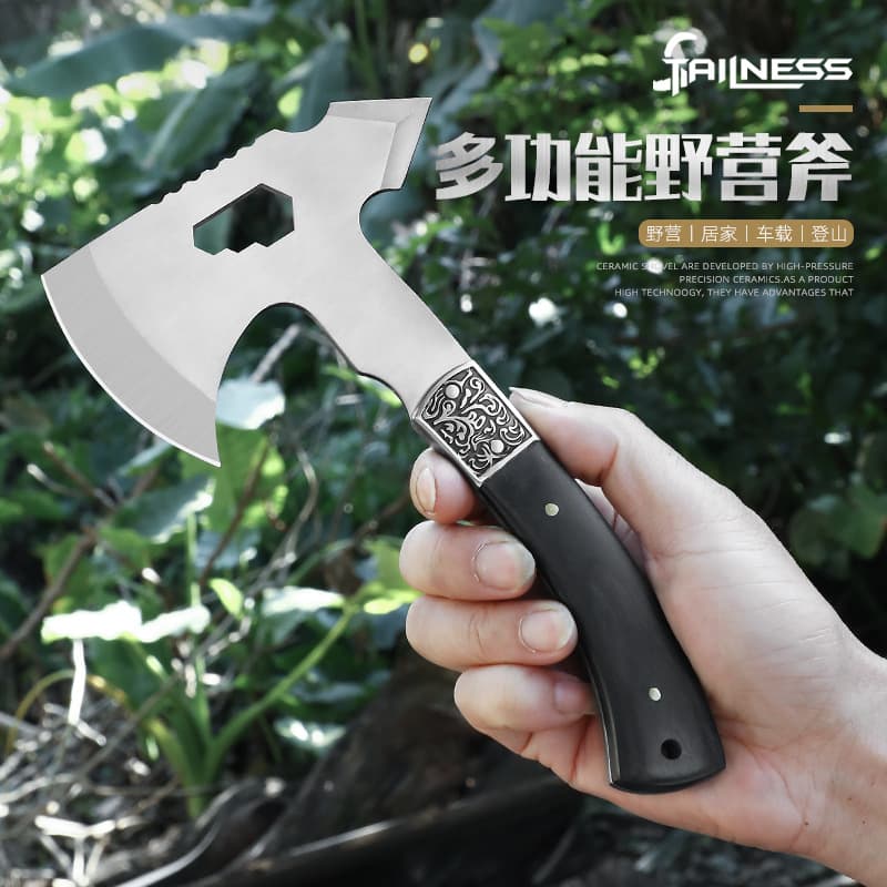 Camping, tree-cutting, bone-cutting ax, outdoor ax knife, portable small hand ax, multi-functional fire ax, vehicle-mounted rescue