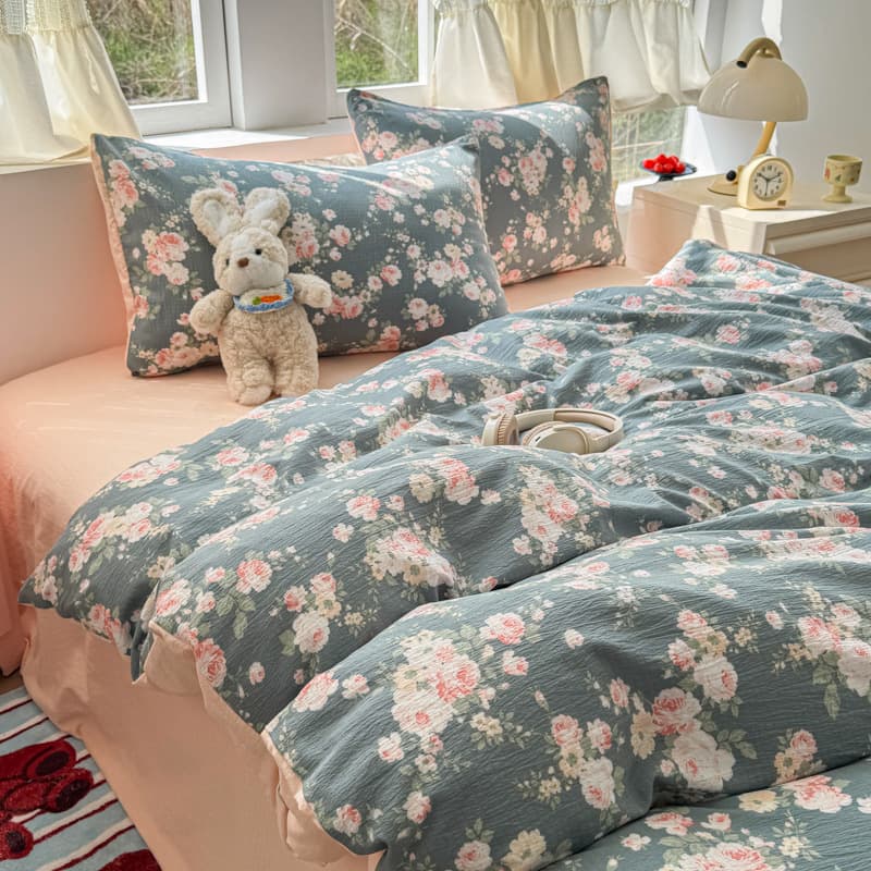 4-Piece Bedding Set Sheet Duvet Cover Cloud-Knit Double-Layer Gauze Duvet Cover Student Dorm Single Bed 3-Piece Set