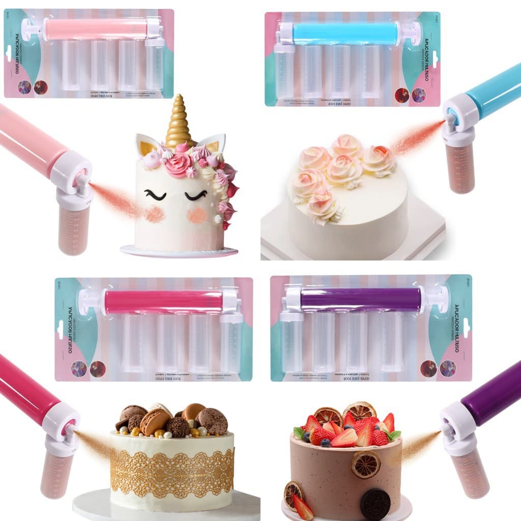 Multi-color manual cake spray gun cake coloring duster model toy gun cake baking mold