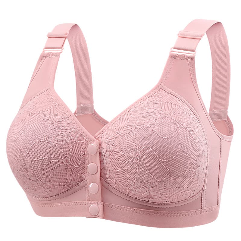 New fixed cup front-closure bra, middle-aged mom's beautiful back gathering anti-sagging wire-free ladies bra.
