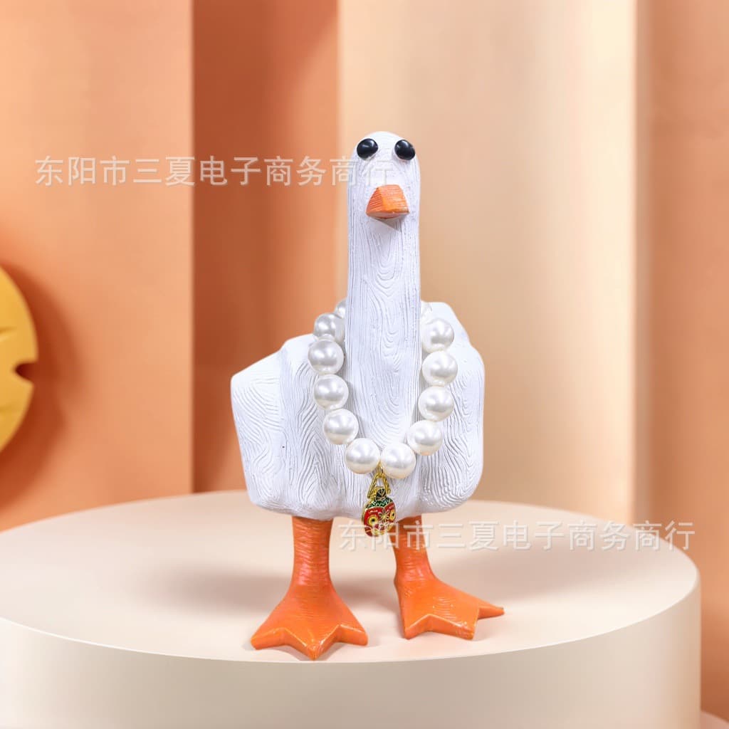 Cross-border DuckYou creative middle finger duck decoration ornaments statue resin crafts funny courtyard outdoor design
