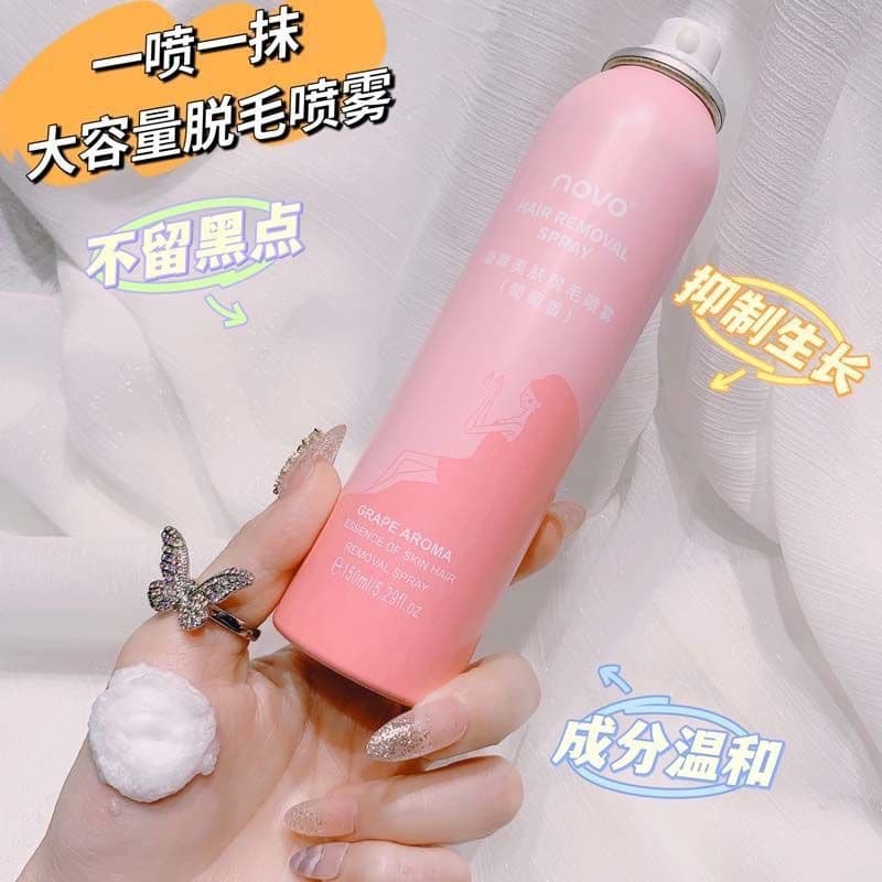 NOVO Concentrated Skincare Hair Removal Spray Mousse, Gentle and Non-Irritating for Full Body and Underarms, Unisex Depilatory Cream