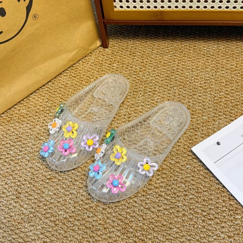 Hot-selling jelly shoe accessories, transparent crystal shoe decorations for Crocs, trendy flower DIY shoe charms and shoe buckle for women